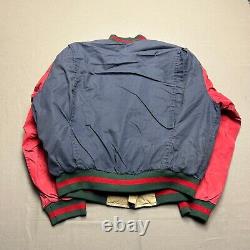 Vintage Polo Ralph Lauren Country Jacket Mens Medium Blue Red Bomber Puffer