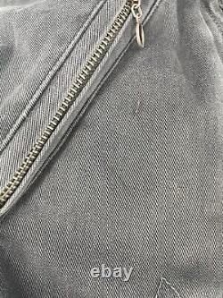 Vintage Polo Ralph Lauren Country Jacket Womens Medium Gray Denim Moto Zippers