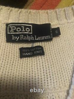 Vintage Polo Ralph Lauren Crest Hand Knit Preppy Tennis Sweater Vest