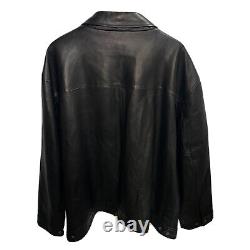 Vintage Polo Ralph Lauren Dark Brown Leather Bomber Jacket Men's Size 4XB 4XL