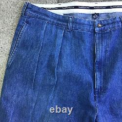 Vintage Polo Ralph Lauren Denim Andrew Pants Pleated Blue Men Size 40 x 32