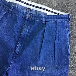 Vintage Polo Ralph Lauren Denim Andrew Pants Pleated Blue Men Size 40 x 32