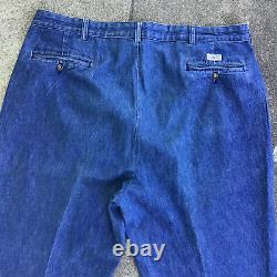 Vintage Polo Ralph Lauren Denim Andrew Pants Pleated Blue Men Size 40 x 32