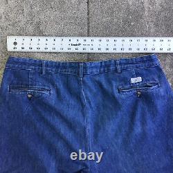 Vintage Polo Ralph Lauren Denim Andrew Pants Pleated Blue Men Size 40 x 32