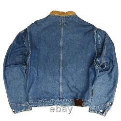 Vintage Polo Ralph Lauren Denim Chore Jacket Size XL Corduroy Collar 90s