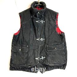 Vintage Polo Ralph Lauren Denim Down Filled Vest Size Large Black