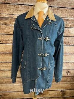 Vintage Polo Ralph Lauren Denim Fireman Clasp Jacket Size XL