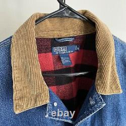 Vintage Polo Ralph Lauren Denim Jacket Men's XL Corduroy Flannel Lined