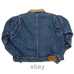 Vintage Polo Ralph Lauren Denim Jacket Mens XL Wool Plaid Lined Made in USA