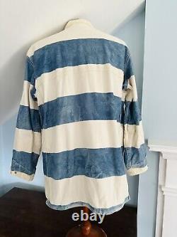 Vintage Polo Ralph Lauren Denim Stripe Lobster Claw Fireman's Jacket USA Men's M