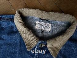 Vintage Polo Ralph Lauren Denim Trucker Dungarees Jacket Corduroy Collar XL