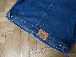 Vintage Polo Ralph Lauren Denim Trucker Dungarees Jacket Corduroy Collar XL