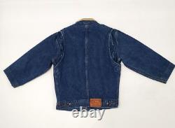 Vintage Polo Ralph Lauren Denim Trucker Dungarees Jacket Corduroy Collar XL USA