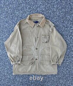 Vintage Polo Ralph Lauren Distressed Hunting Chore Parka Corduroy Collar Jacket
