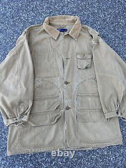Vintage Polo Ralph Lauren Distressed Hunting Chore Parka Corduroy Collar Jacket