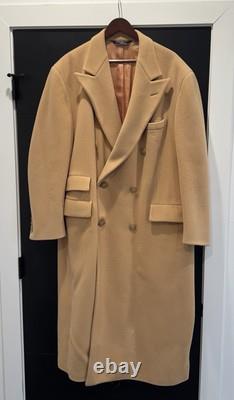 Vintage Polo Ralph Lauren Double Breast Camel Tan Polo Coat 46L Made In Canada