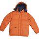 Vintage Polo Ralph Lauren Down Puffer Coat Mens Size Xl Extra Large Hood Orange
