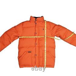 Vintage Polo Ralph Lauren Down Puffer Coat Mens Size XL Extra Large Hood Orange