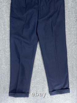 Vintage Polo Ralph Lauren Dress Pants Men 32x34 Blue Navy Wool Made In USA