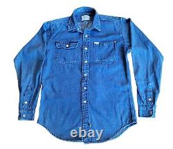 Vintage Polo Ralph Lauren Dungarees Denim Shirt Metal Buttons Size M/L