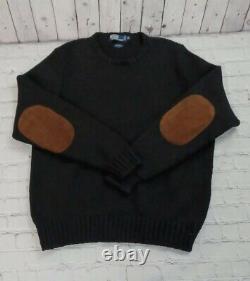 Vintage Polo Ralph Lauren Elbow Patch Sweater Black Size XL Wool Cotton Blend