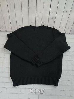 Vintage Polo Ralph Lauren Elbow Patch Sweater Black Size XL Wool Cotton Blend