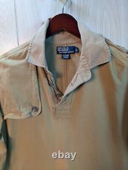 Vintage Polo Ralph Lauren Elephant Patch Rugby Shirt Large Rare Safari Kenya RL