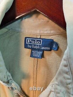 Vintage Polo Ralph Lauren Elephant Patch Rugby Shirt Large Rare Safari Kenya RL