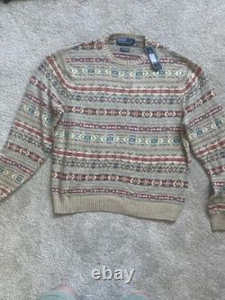 Vintage Polo Ralph Lauren Fair Isle Sweater Size XL Cotton Cashmere Blend