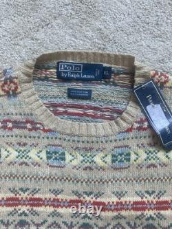 Vintage Polo Ralph Lauren Fair Isle Sweater Size XL Cotton Cashmere Blend