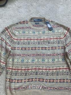 Vintage Polo Ralph Lauren Fair Isle Sweater Size XL Cotton Cashmere Blend