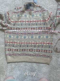 Vintage Polo Ralph Lauren Fair Isle Sweater Size XL Cotton Cashmere Blend