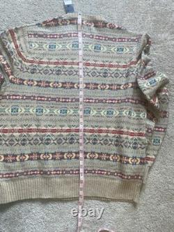 Vintage Polo Ralph Lauren Fair Isle Sweater Size XL Cotton Cashmere Blend