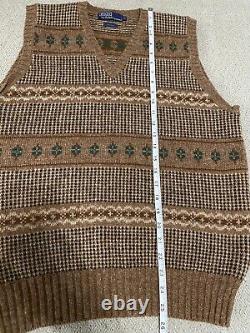 Vintage Polo Ralph Lauren Fair Isle Sweater Vest 100% Wool Christmas Size M 90s