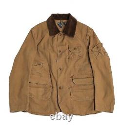 Vintage Polo Ralph Lauren Field Hunting Coat Jacket Talon Zip Beige Size L