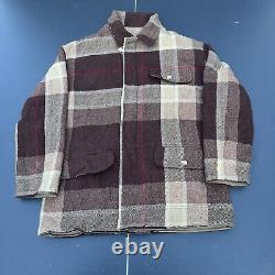 Vintage Polo Ralph Lauren Field Hunting Jacket Mens L Tan Plaid Alpaca Wool 80s