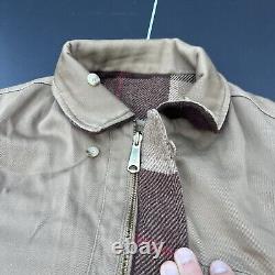 Vintage Polo Ralph Lauren Field Hunting Jacket Mens L Tan Plaid Alpaca Wool 80s