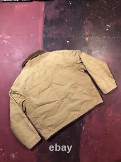 Vintage Polo Ralph Lauren Fireman Corduroy Coat Jacket Size Medium Beige Clasp