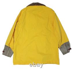 Vintage Polo Ralph Lauren Firemans Jacket Mens XL Yellow Corduroy Collar Lobster