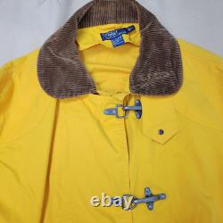 Vintage Polo Ralph Lauren Firemans Jacket Mens XL Yellow Corduroy Collar Lobster