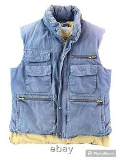 Vintage Polo Ralph Lauren Fishing Tactical Hunting Vest LG Down Puffer Blue (B3)