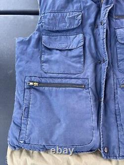 Vintage Polo Ralph Lauren Fishing Tactical Hunting Vest LG Down Puffer Blue (B3)