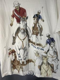 Vintage Polo Ralph Lauren Five Horses T Shirt NO FLAWS GRAIL SIZE LARGE
