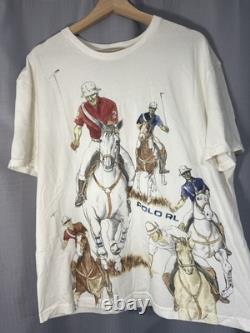 Vintage Polo Ralph Lauren Five Horses T Shirt NO FLAWS GRAIL SIZE LARGE
