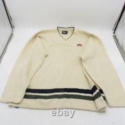 Vintage Polo Ralph Lauren Flag Knit V Neck Cable Knit Thick Sweater Mens XXL 92