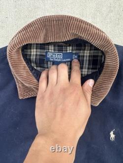 Vintage Polo Ralph Lauren Flannel Lined Corduroy collar Size Medium 90s