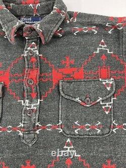 Vintage Polo Ralph Lauren Flannel Popover Mens 2XL Aztec Southwest Navajo Indian
