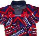 Vintage Polo Ralph Lauren Fleece Sweater Jacket Navajo Aztec 1/2 Zip Snap Hooded
