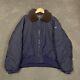 Vintage Polo Ralph Lauren Flight Jacket Mens Xl Blue Parka Fur Collar Y2k Usa