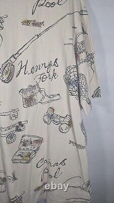 Vintage Polo Ralph Lauren Fly Fishing Shirt Made In USA 90s XL Henry's Fork